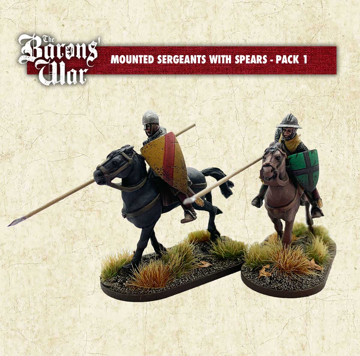 Footsore Miniatures - Mounted Sergeants With Spears Pack 1
