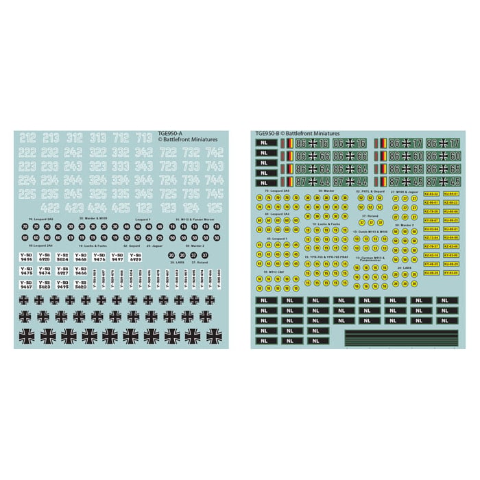 Team Yankee - West German Decal Set